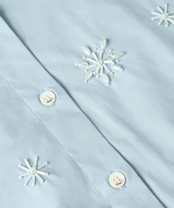 LINE oversized jurk met sierstenen - sky blue