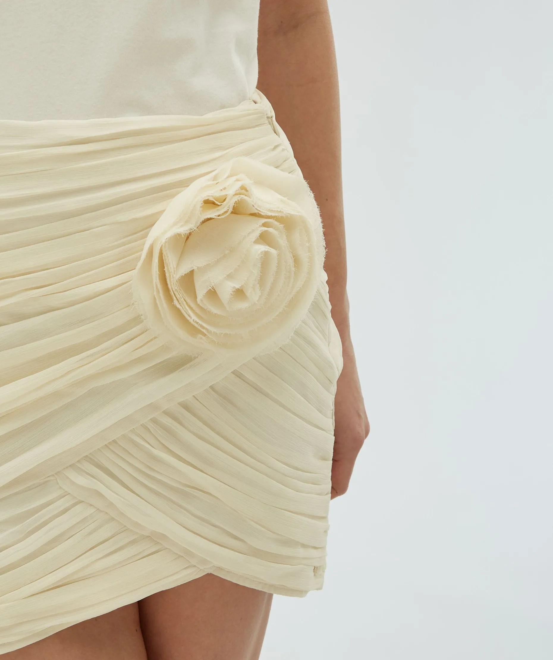 LIYANNA high waist fitted rok - ecru