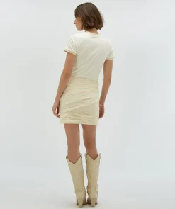 LIYANNA high waist fitted rok - ecru