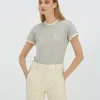 LOREN fitted T-shirt met logo - grey melange