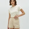 LOREN fitted T-shirt met logo - off white