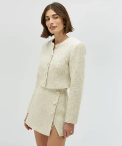 LOTTI bouclé skort met lurex - light ecru