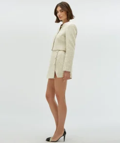 LOTTI bouclé skort met lurex - light ecru