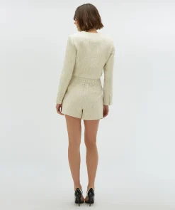 LOTTI bouclé skort met lurex - light ecru