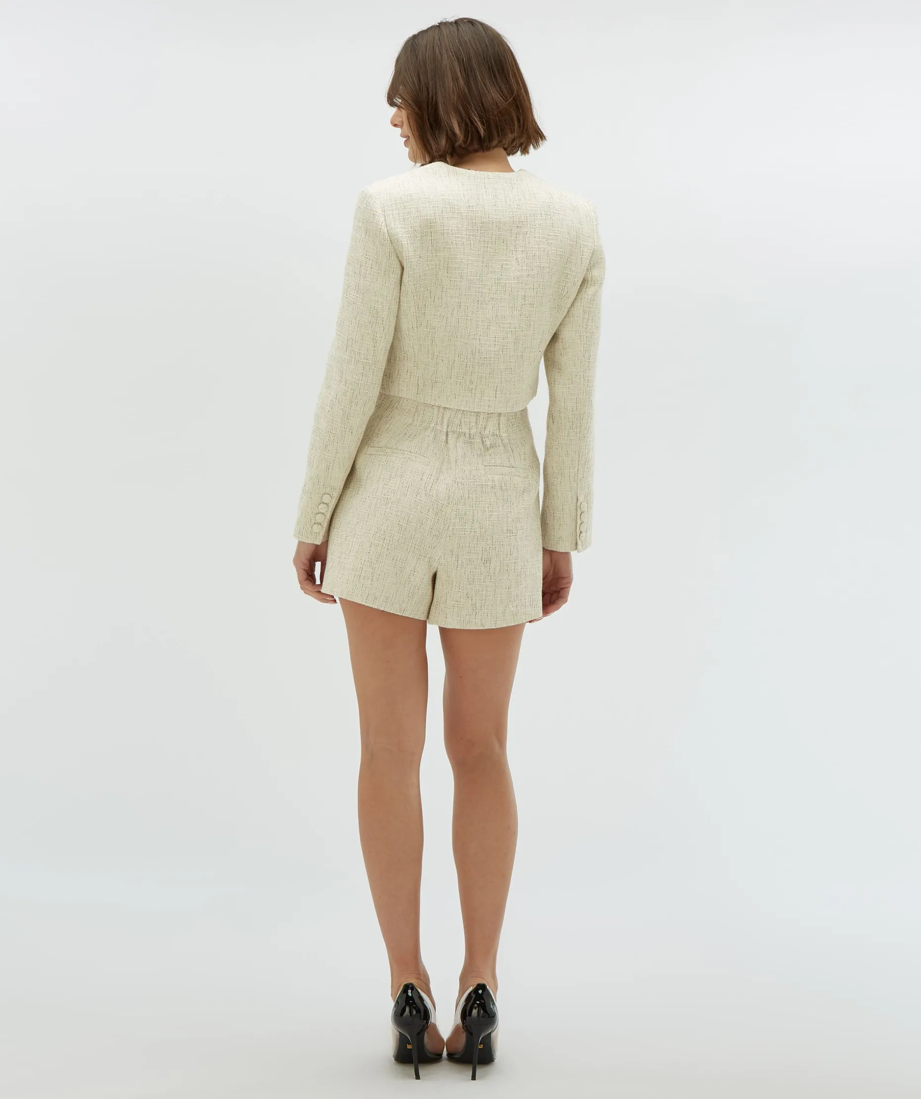 LOTTI bouclé skort met lurex - light ecru