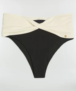 LOTUS high waist bikinibroekje - black creme white