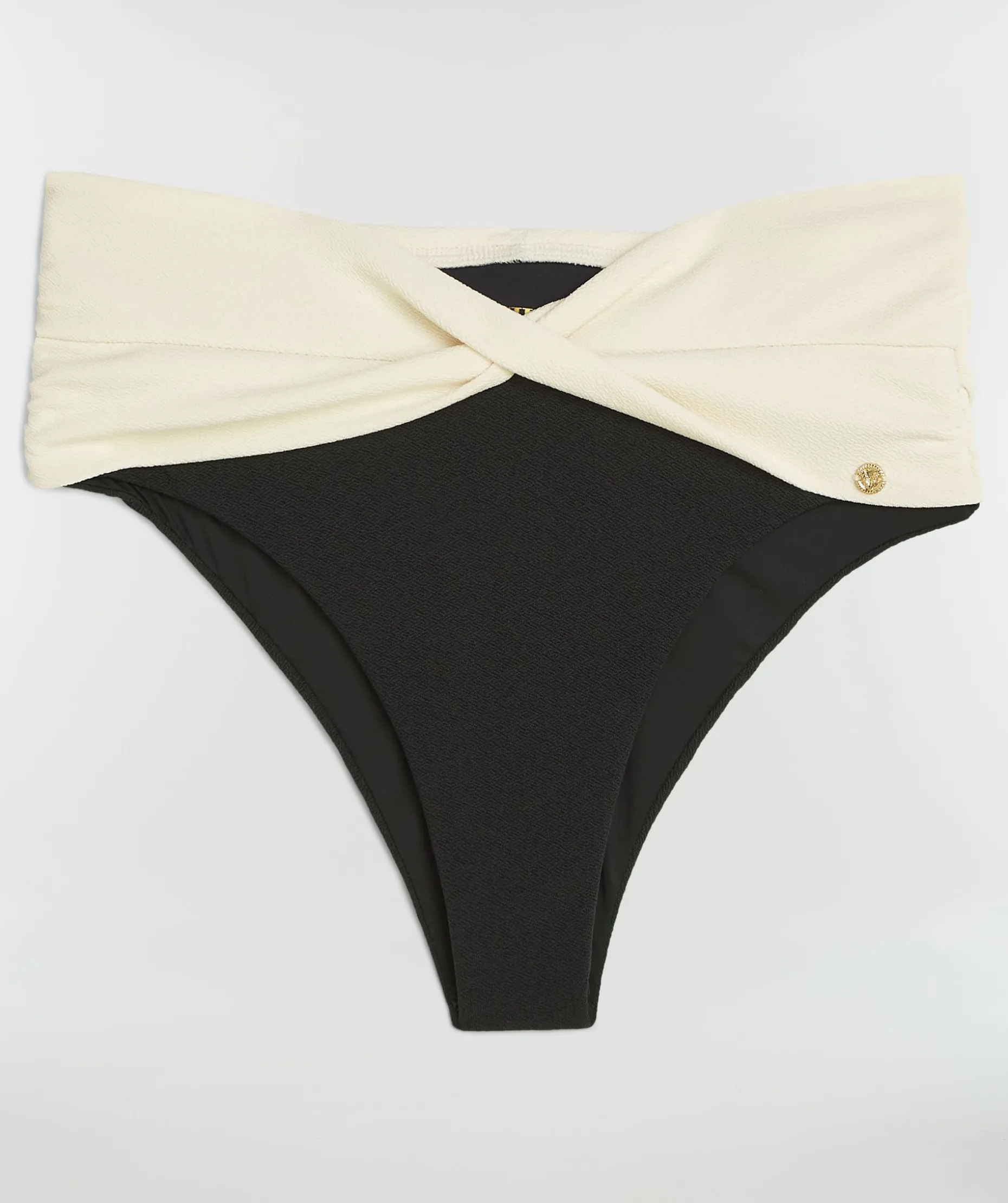 LOTUS high waist bikinibroekje - black creme white