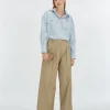 LOVA oversized blouse met sierstenen - sky blue