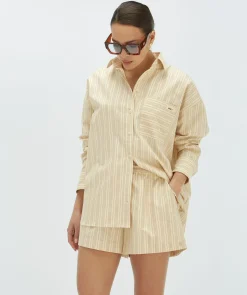 LOVA oversized blouse met strepen - light ecru