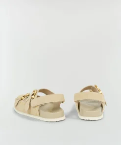 MAARTJE sandalen van leer - beige