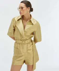 MAXIME regular fit playsuit - dull gold