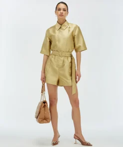 MAXIME regular fit playsuit - dull gold