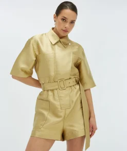 MAXIME regular fit playsuit - dull gold