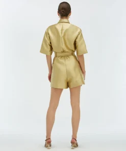 MAXIME regular fit playsuit - dull gold