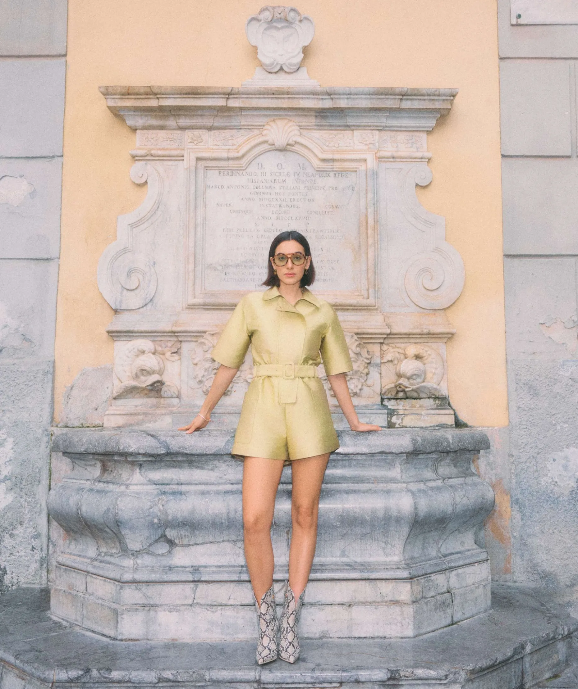 MAXIME regular fit playsuit - dull gold