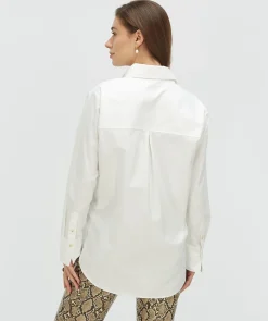 MEGGY relaxed fit blouse met sierstenen - off white