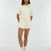 MIAH regular fit shorts van badstof - creme white
