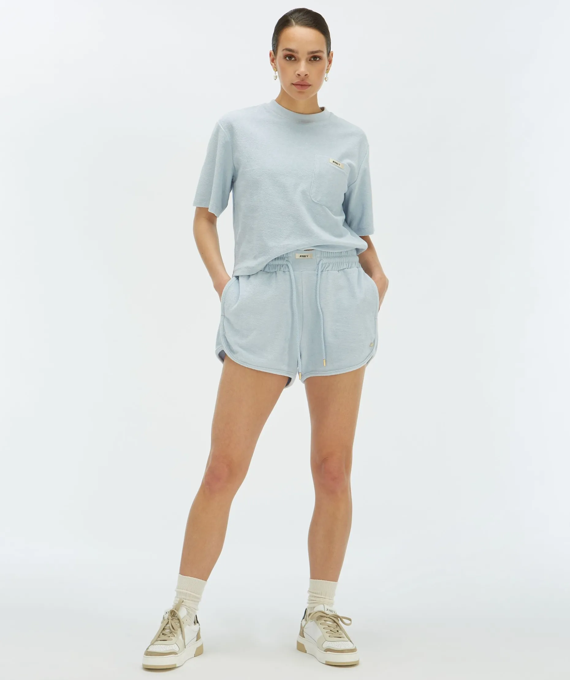 MIAH regular fit shorts van badstof - sky blue