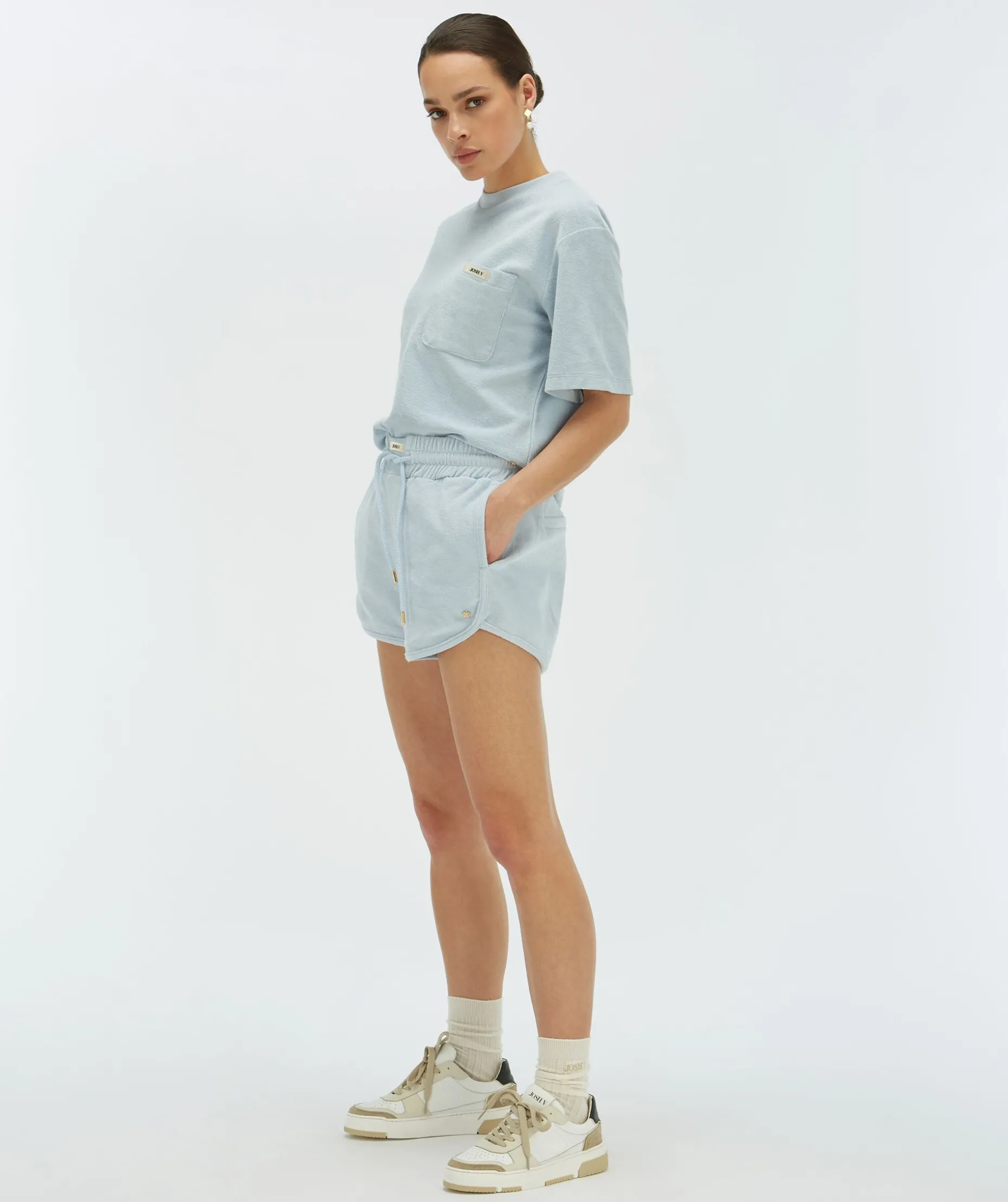 MIAH regular fit shorts van badstof - sky blue