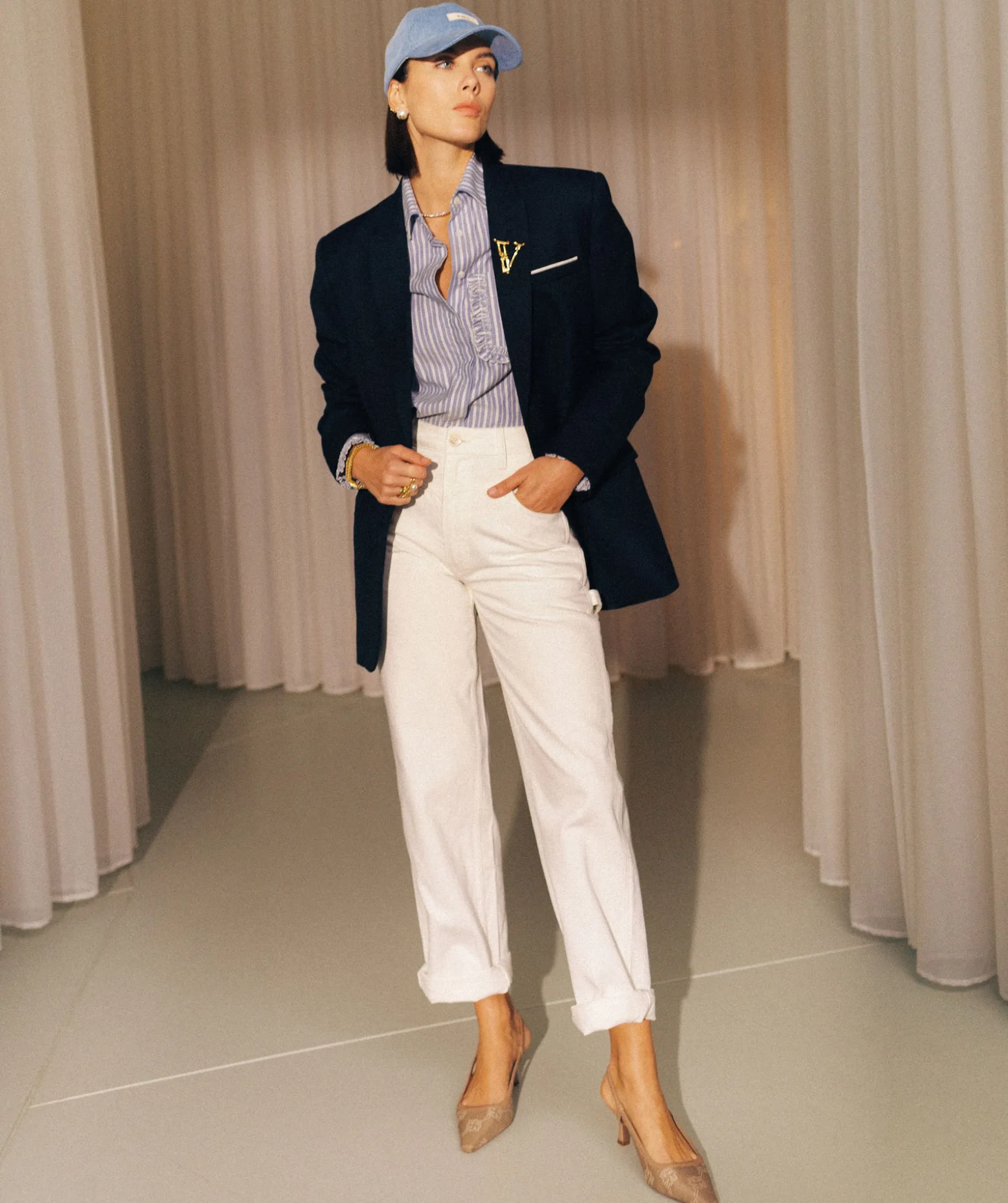 MOSE wide leg jeans - light ecru