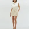 NENA minirok met logoprint - ecru