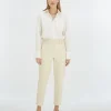 NIKITA slim fit pantalon met logoprint - ecru