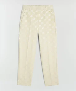 NIKITA slim fit pantalon met logoprint - ecru
