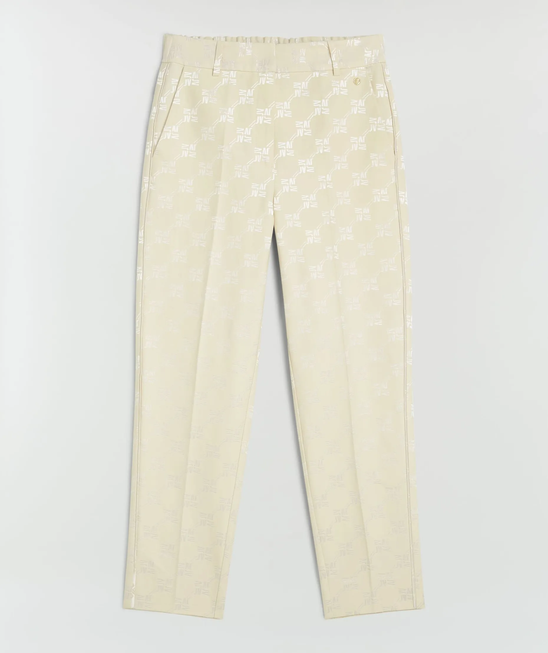 NIKITA slim fit pantalon met logoprint - ecru