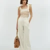 OLIVIA high waist wide leg pantalon - off white