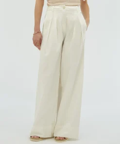 OLIVIA high waist wide leg pantalon - off white