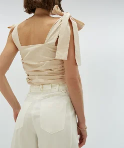 OLIVIA high waist wide leg pantalon - off white
