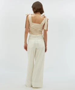 OLIVIA high waist wide leg pantalon - off white