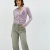 PATTY slim fit cropped vest - lilac melange