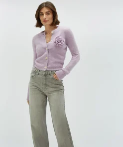 PATTY slim fit cropped vest - lilac melange