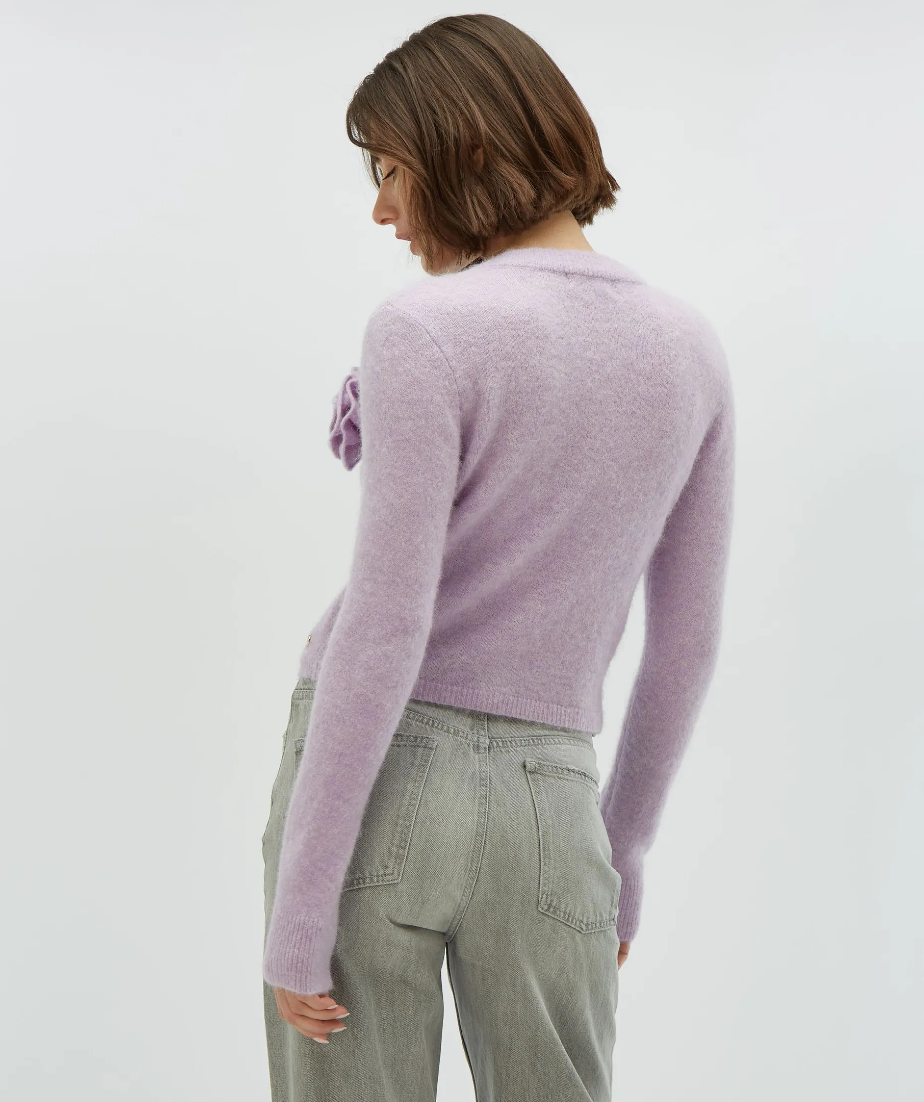 PATTY slim fit cropped vest - lilac melange