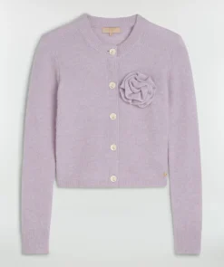 PATTY slim fit cropped vest - lilac melange