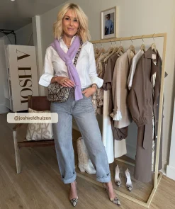 PATTY slim fit cropped vest - lilac melange