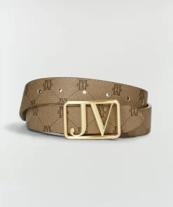 PERRI riem met logoprint - mink