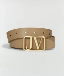PERRI riem met logoprint - mink