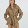 PIEN playsuit met logoprint - mink