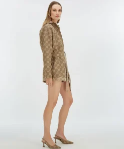 PIEN playsuit met logoprint - mink