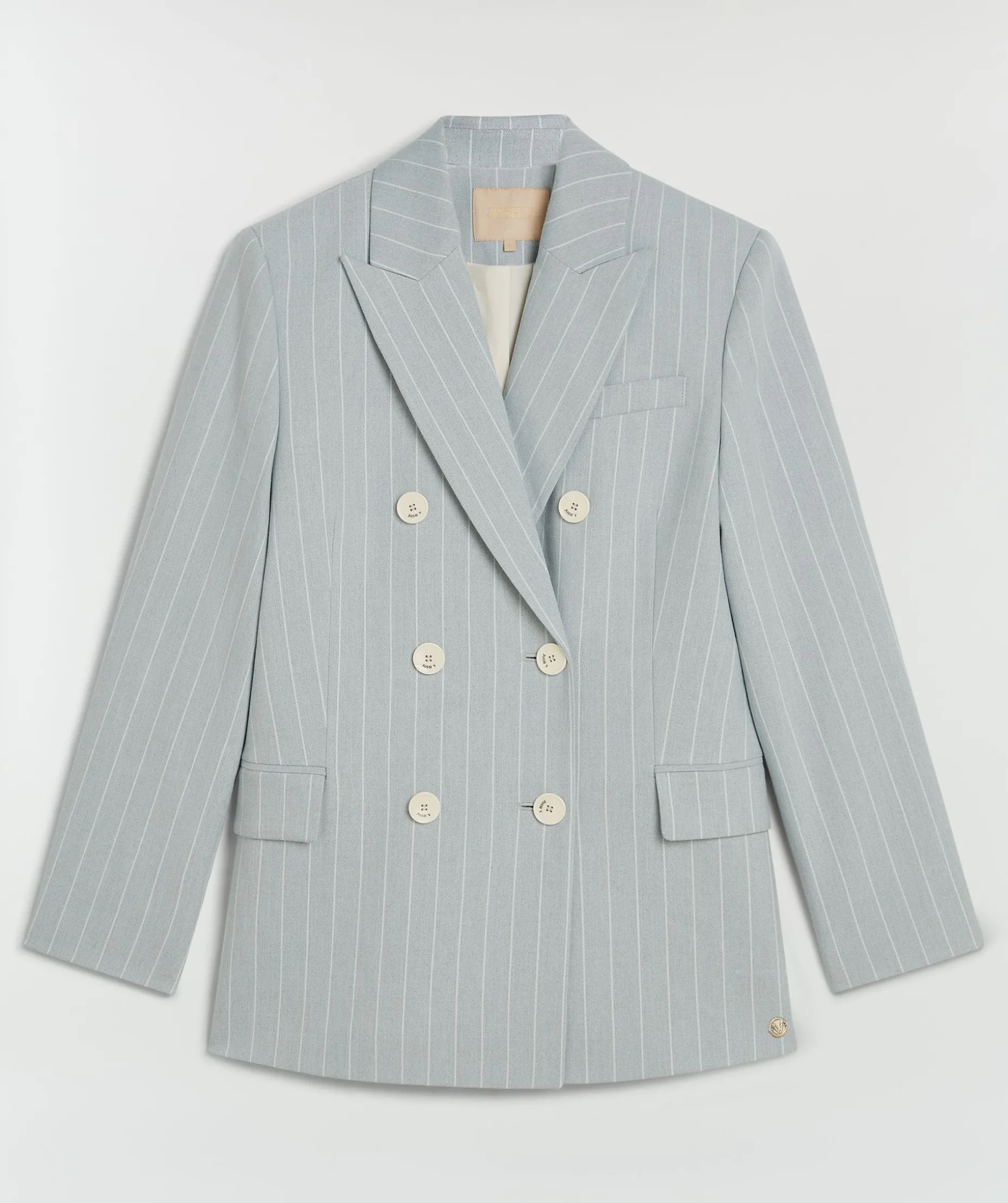 PLEUN regular fit blazer met krijtstreep - sky blue