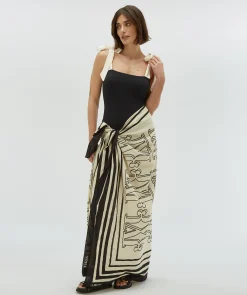 POPINA pareo met logo - cream