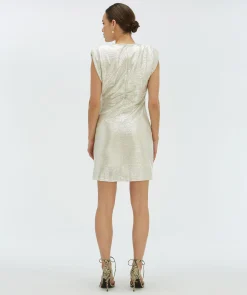 PORTIA slim fit jurk in metallic - silver glitter