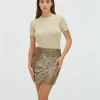 RIO slim fit top met glitter - light gold
