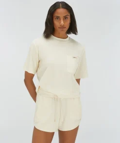 RIVA T-shirt van badstof - creme white