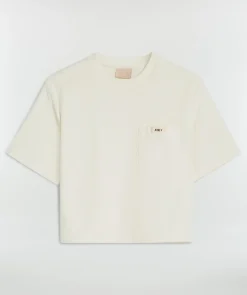 RIVA T-shirt van badstof - creme white