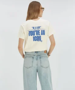 ROXY ICONIC oversized T-shirt met opdruk - light ecru