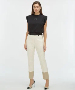 RYKER pantalon met contrast effect - ecru