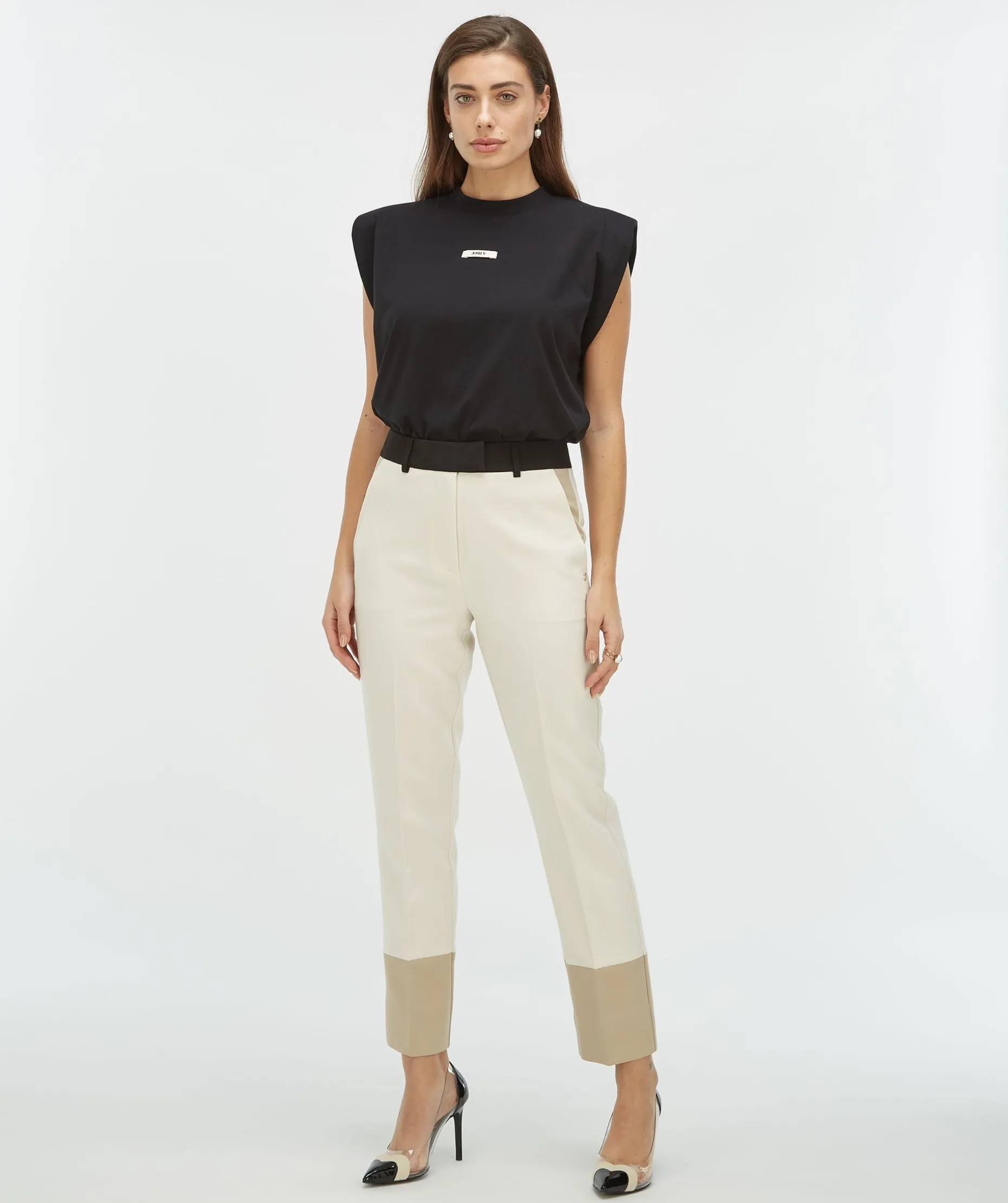 RYKER pantalon met contrast effect - ecru